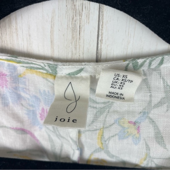 Joie 100% Linen Sleeveless Ditsy Floral Tiered Babydoll Mini Dress Size XS - Picture 3 of 5